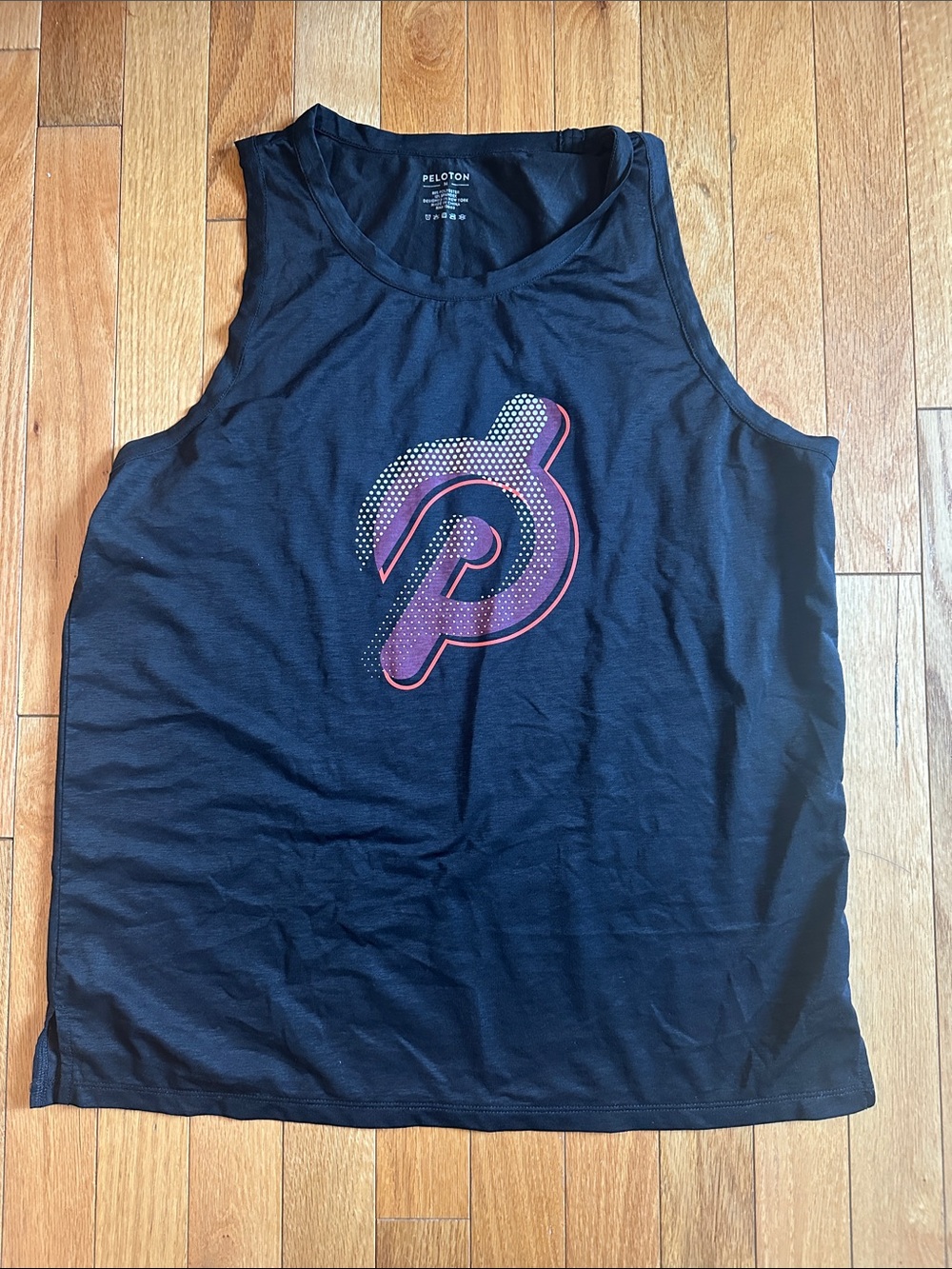 Peloton Black Tank with Purple Gradient Logo